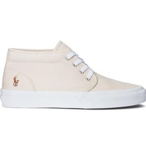 Polo Ralph Lauren Keaton Chukka Sneakers Ecru Cream White Mid-Top Shoes Size 10